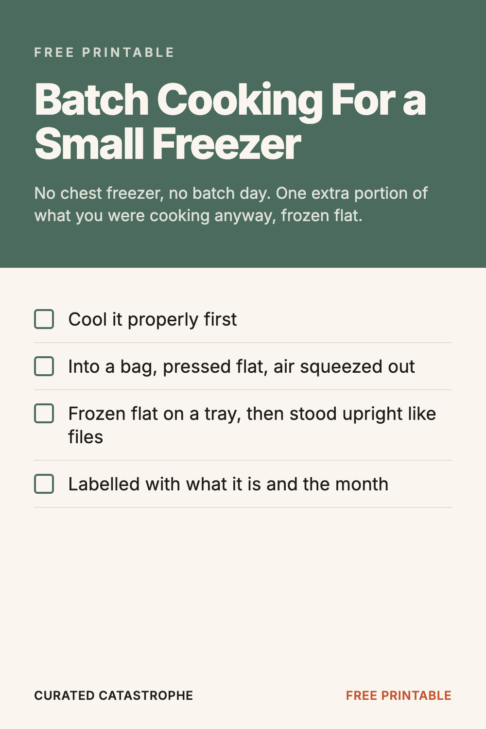 Batch Cooking For a Small Freezer