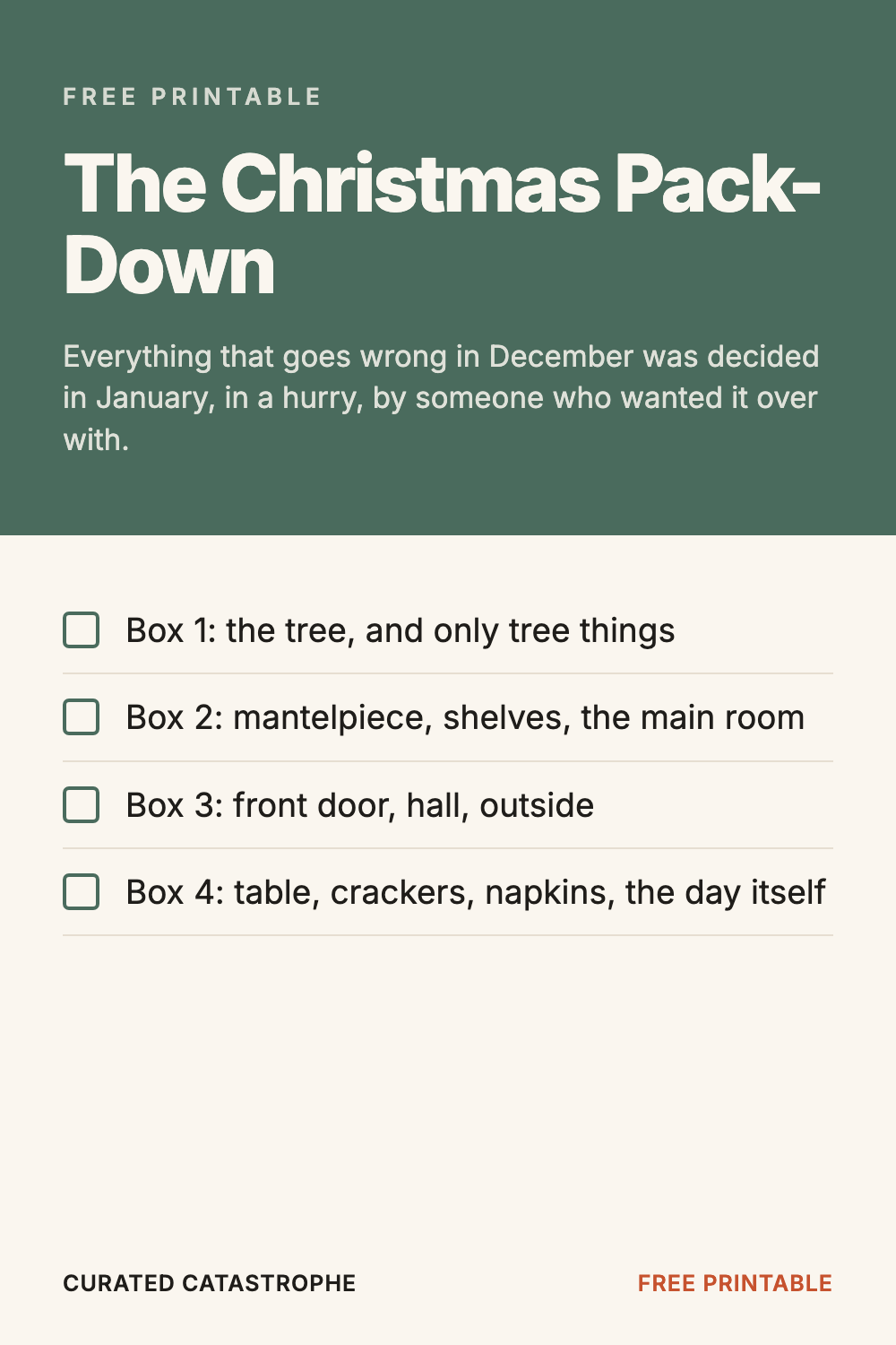 The Christmas Pack-Down