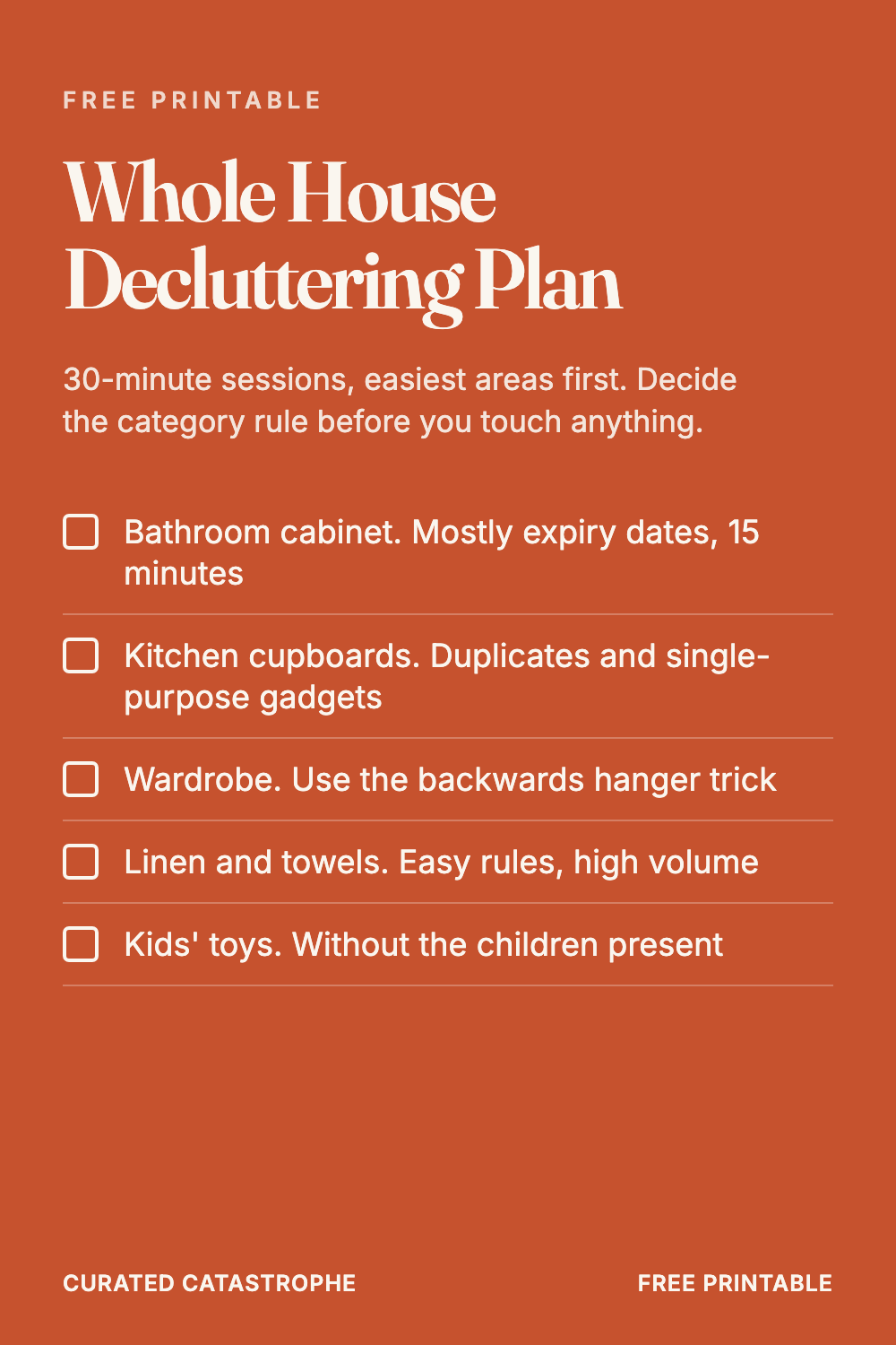 Whole House Decluttering Plan