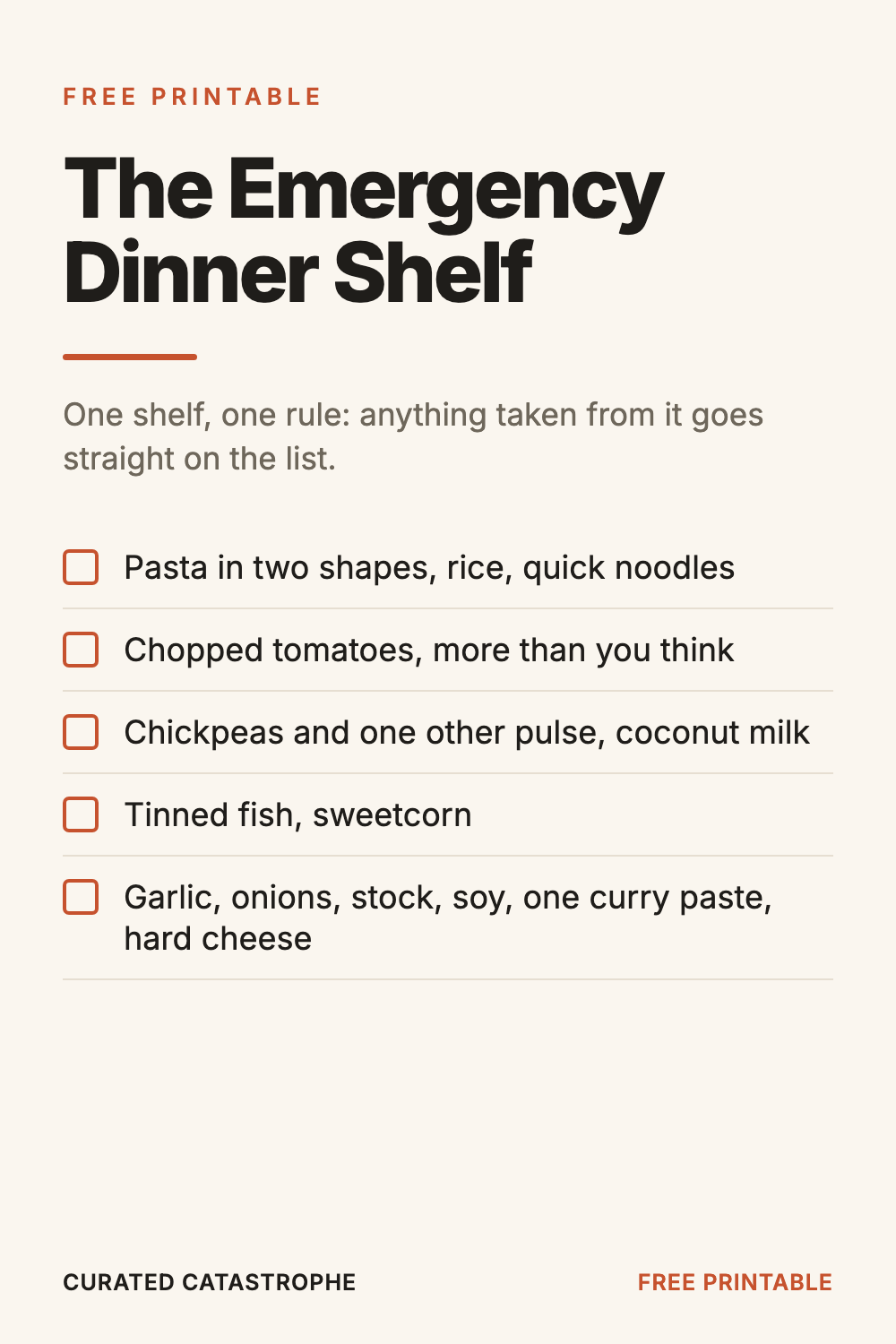 The Emergency Dinner Shelf