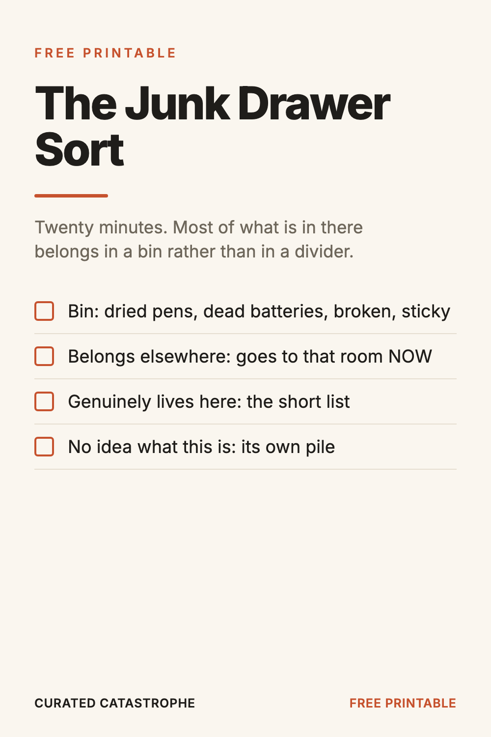 The Junk Drawer Sort