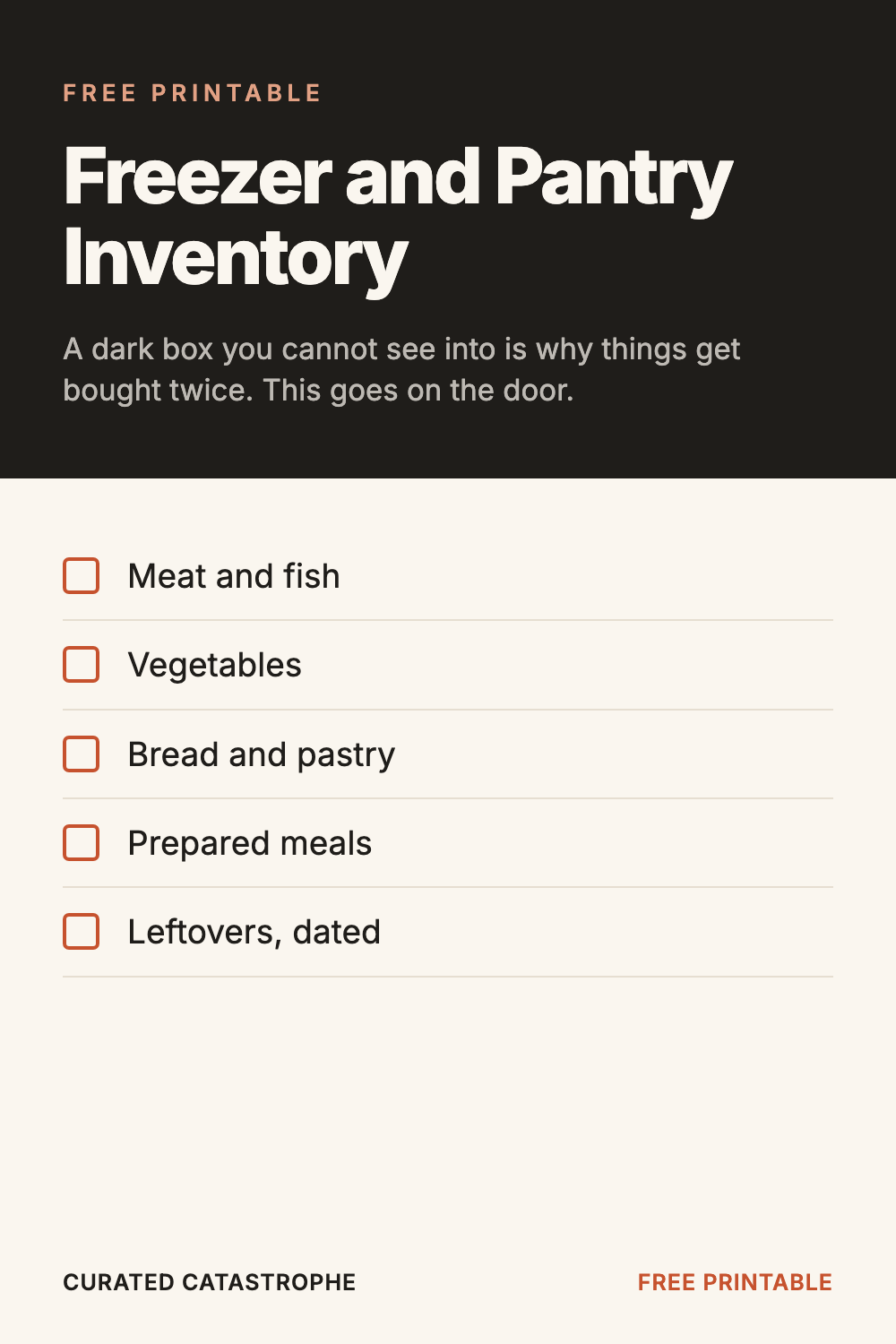Freezer and Pantry Inventory