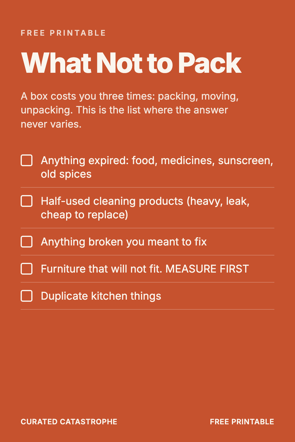 What Not to Pack