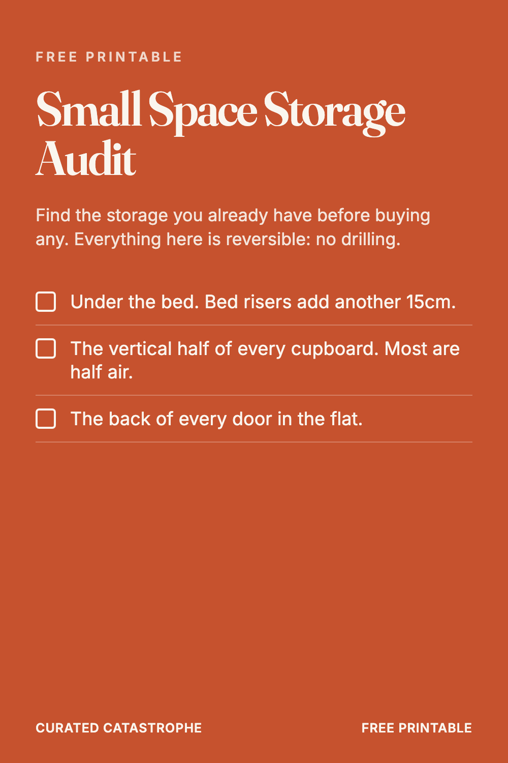 Small Space Storage Audit
