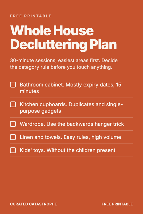 Preview of the Whole House Decluttering Plan printable