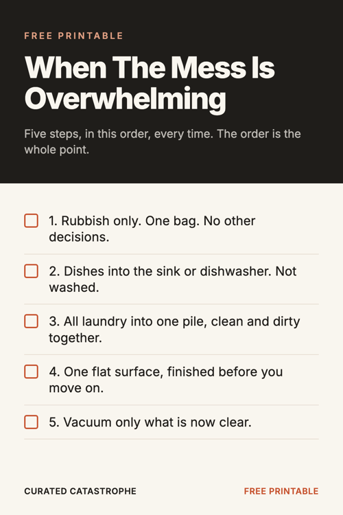 Preview of the When The Mess Is Overwhelming printable