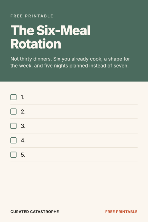 Preview of the The Six-Meal Rotation printable
