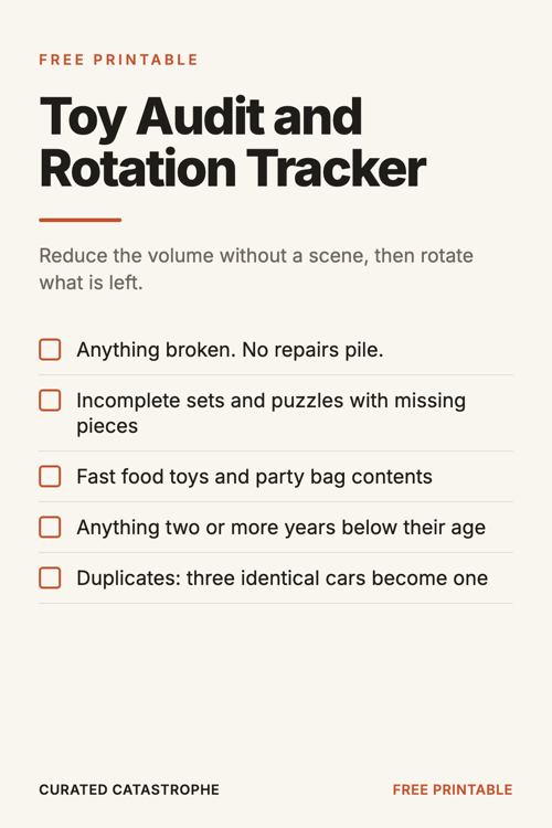 Preview of the Toy Audit and Rotation Tracker printable